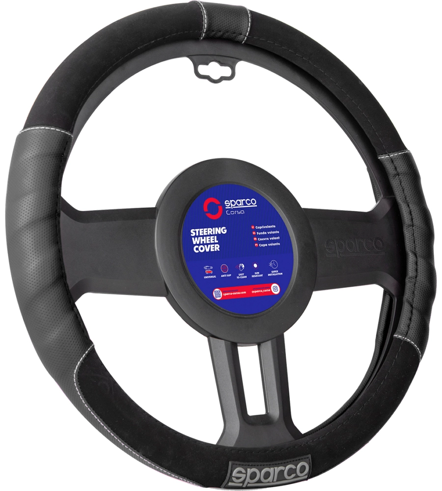 Coprivolante auto universale sparco grigio/nero antiscivolo - spc1108